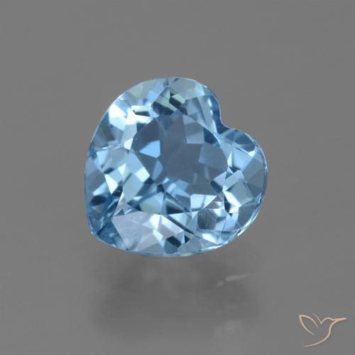 3.03ct 자연스러운 스위스 블루 황옥, 마음, VVS