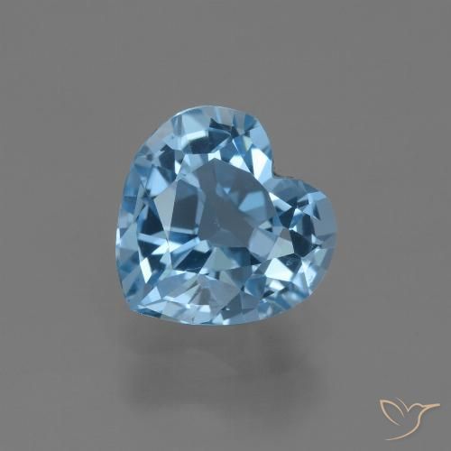 2.96ct 자연스러운 스위스 블루 황옥, 마음, VVS