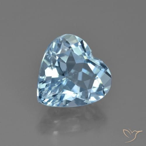 4.04ct 자연스러운 하늘색 황옥, 마음, VS