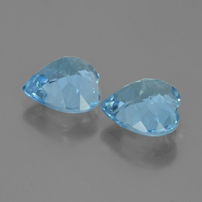 8.08캐럿 천연 스위스 블루 토파즈 보석, 하트 모양, 10×10.1 mm, VVS-VS
