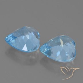 8.61캐럿 천연 스카이 블루 토파즈 보석, 하트 모양, 10.1×10.1 mm, VVS