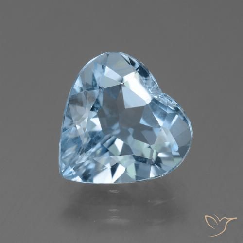 3.48ct 자연스러운 스위스 블루 황옥, 마음, VVS