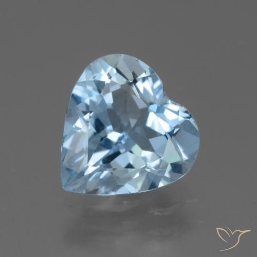 3.49ct 자연스러운 하늘색 황옥, 마음, VVS