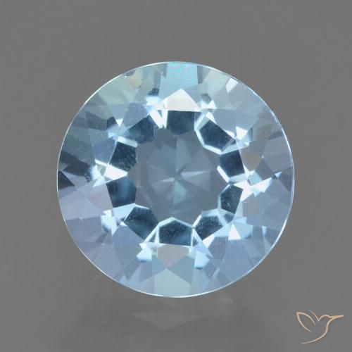 2.40ct 자연스러운 하늘색 황옥, 둥근, VS