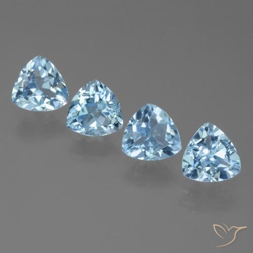 4.85ctw 자연스러운 하늘색 황옥, 일조, VVS-VS