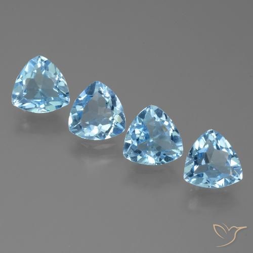 4.85ctw 자연스러운 하늘색 황옥, 일조, VVS-VS