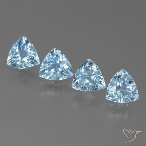 4.65ctw 자연스러운 하늘색 황옥, 일조, VVS-VS