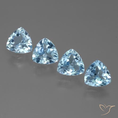 4.86ctw 자연스러운 하늘색 황옥, 일조, VVS-VS