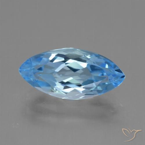 3.98ct 자연스러운 스위스 블루 황옥, 보석, VVS