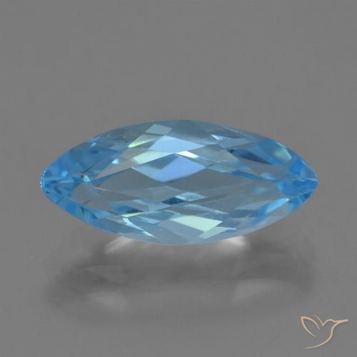 3.92ct 자연스러운 스위스 블루 황옥, 보석, VVS