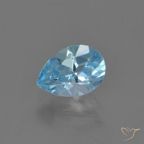 0.90ct 자연스러운 하늘색 황옥, 배 모양, VVS-VS