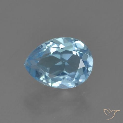 1.02ct 자연스러운 스위스 블루 황옥, 배 모양, VS