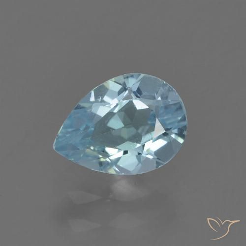 0.94ct 자연스러운 하늘색 황옥, 배 모양, VS