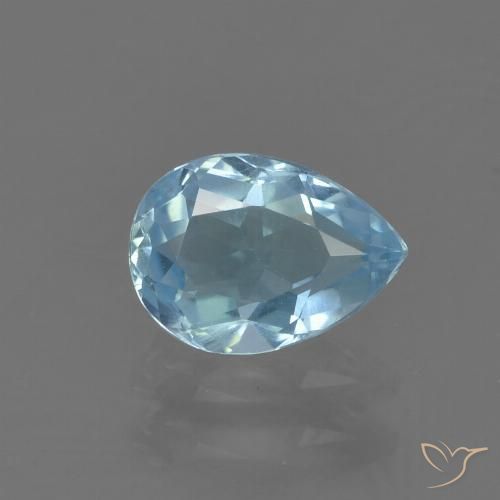 0.82ct 자연스러운 하늘색 황옥, 배 모양, VS