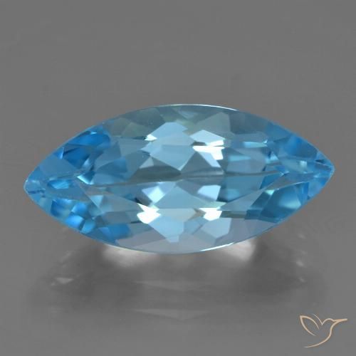4.28ct 자연스러운 스위스 블루 황옥, 보석, VS