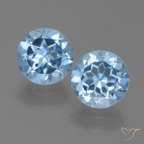 4.75캐럿 천연 스카이 블루 토파즈 보석, 라운드 컷, 8.18 mm, VS