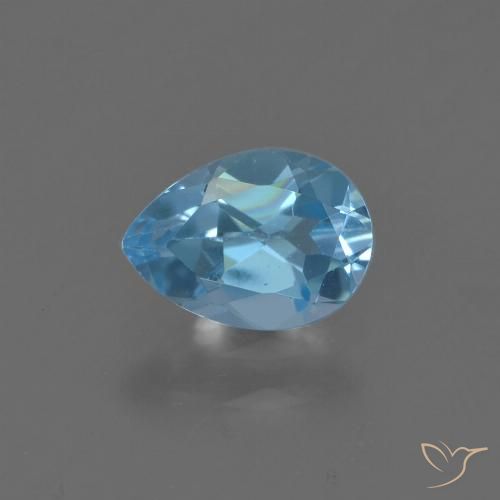 0.86ct 자연스러운 스위스 블루 황옥, 배 모양, VS