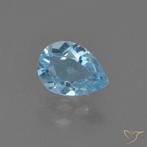0.92ct 자연스러운 하늘색 황옥, 배 모양, VS