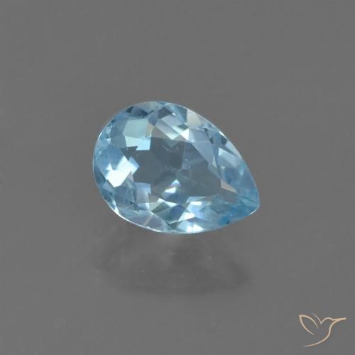 0.86ct 자연스러운 하늘색 황옥, 배 모양, VS