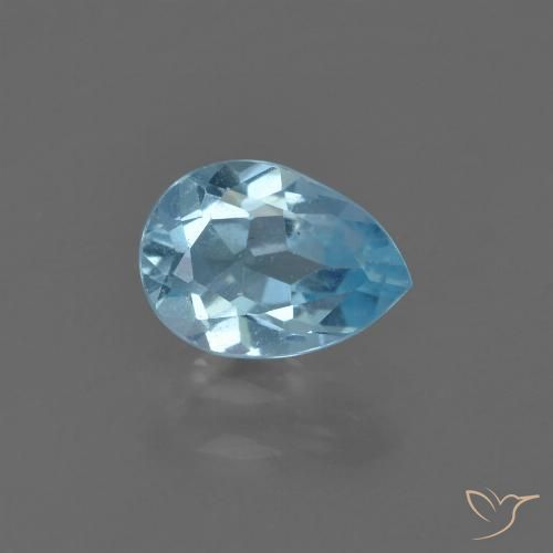 0.88ct 자연스러운 스위스 블루 황옥, 배 모양, VS