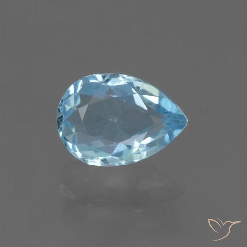 0.87ct 자연스러운 하늘색 황옥, 배 모양, VS
