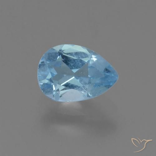 0.85ct 자연스러운 스위스 블루 황옥, 배 모양, VS