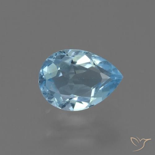 0.81ct 자연스러운 스위스 블루 황옥, 배 모양, VVS-VS