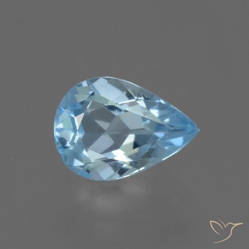 0.83ct 자연스러운 하늘색 황옥, 배 모양, VVS-VS