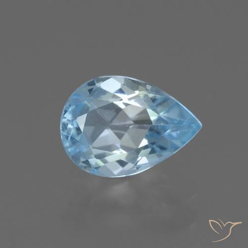 0.83ct 자연스러운 하늘색 황옥, 배 모양, VVS-VS
