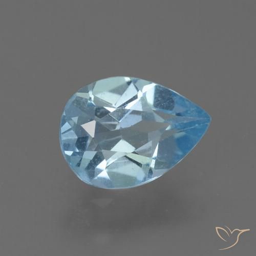 0.82ct 자연스러운 하늘색 황옥, 배 모양, VS