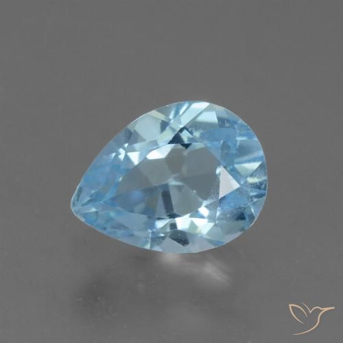0.82ct 자연스러운 하늘색 황옥, 배 모양, VS