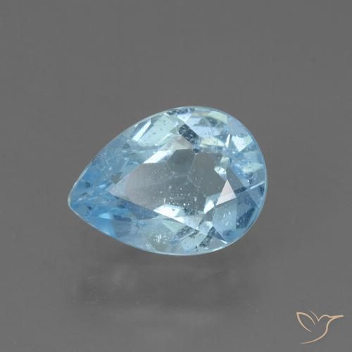 0.86ct 자연스러운 하늘색 황옥, 배 모양, VS