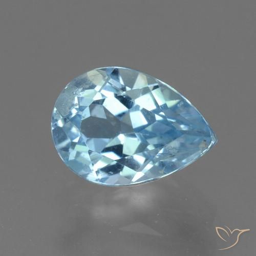 1.10ct 자연스러운 하늘색 황옥, 배 모양, VS