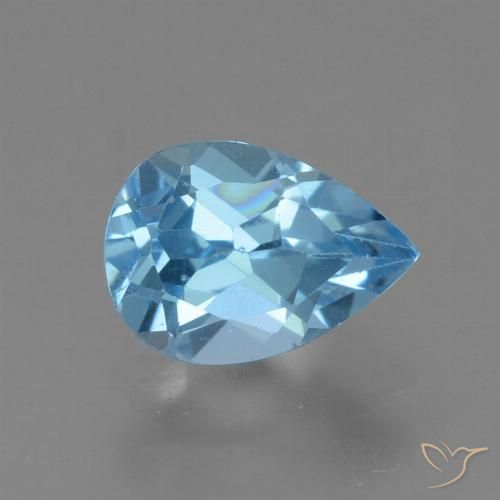 0.93ct 자연스러운 스위스 블루 황옥, 배 모양, VS