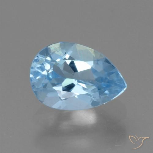 0.94ct 자연스러운 하늘색 황옥, 배 모양, VS