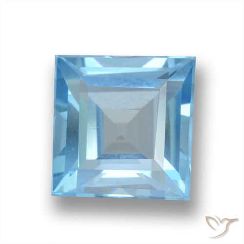 1.86ct 자연스러운 스위스 블루 황옥, 정사각형, VVS-VS