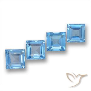 7.25캐럿 천연 스위스 블루 황옥 보석, 정사각형, VVS-VS