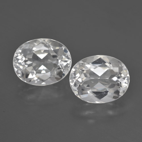 7.63캐럿 천연 화이트 토파즈 보석, 타원형 컷, 10.2×8.2 mm, VVS-VS