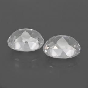 7.63캐럿 천연 화이트 토파즈 보석, 타원형 컷, 10.2×8.2 mm, VVS-VS