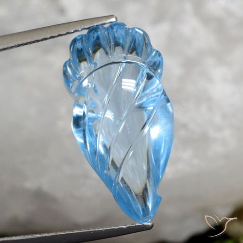 15.40ct 자연스러운 스위스 블루 황옥, 팬시한, 투명한
