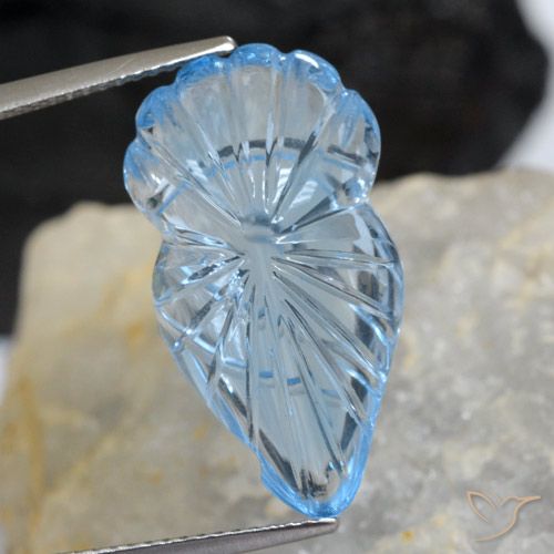 16.56ct 자연스러운 하늘색 황옥, 팬시한, 투명한