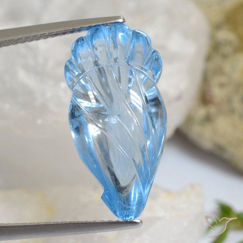 14.16ct 자연스러운 하늘색 황옥, 팬시한, 투명한