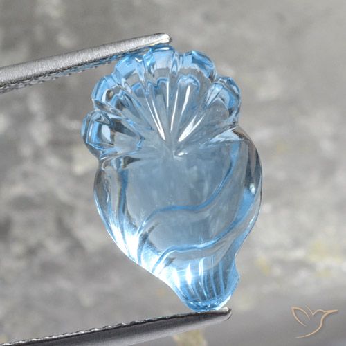 12.38ct 자연스러운 스위스 블루 황옥, 팬시한, 투명한