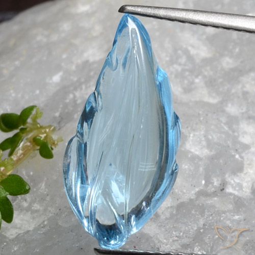 6.92ct 자연스러운 하늘색 황옥, 팬시한, 투명한