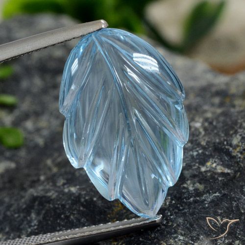 9.19ct 자연스러운 스위스 블루 황옥, 플라워 컷, 투명한