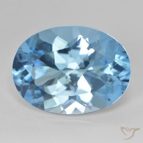 20.98ct 자연스러운 스위스 블루 황옥, 타원형, VVS