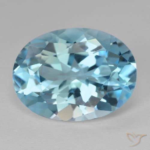 21.52ct 자연스러운 스위스 블루 황옥, 타원형, VVS-VS