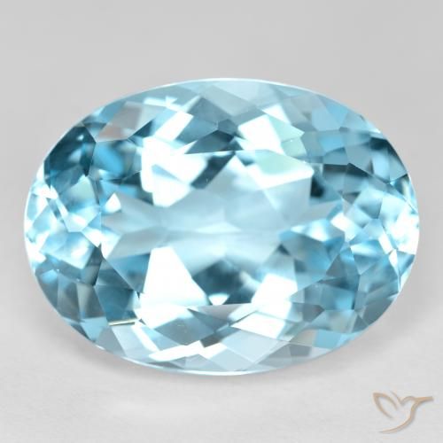 22.89ct 자연스러운 스위스 블루 황옥, 타원형, VVS