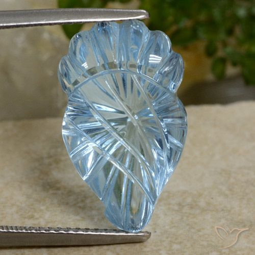 12.00ct 자연스러운 하늘색 황옥, 팬시한, 투명한