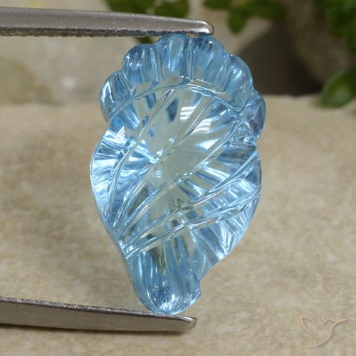 10.77ct 자연스러운 하늘색 황옥, 팬시한, 투명한